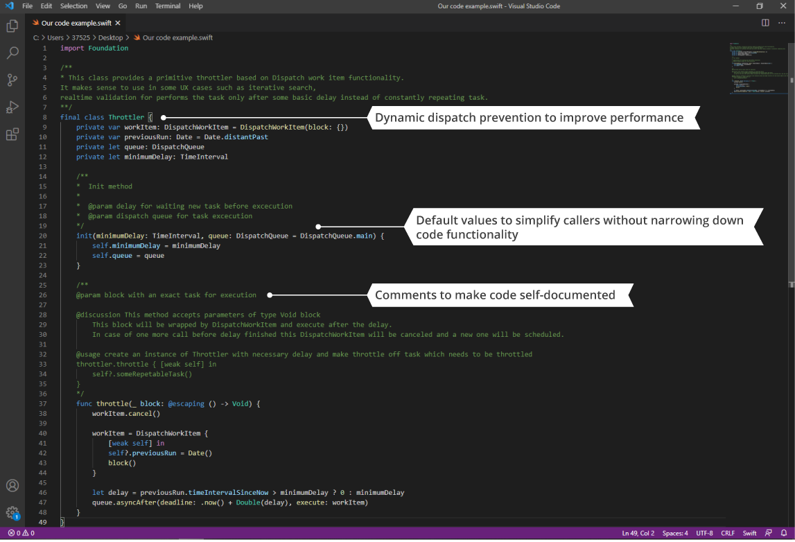 iOS code example - ScienceSoft