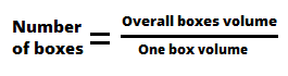 Calculating boxes based on the volume