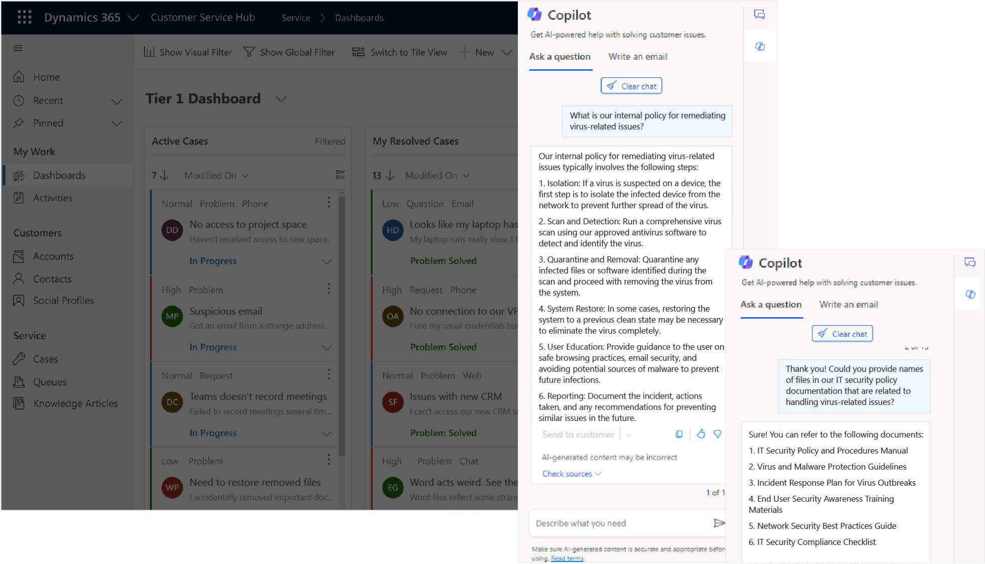 screenshots use case 1